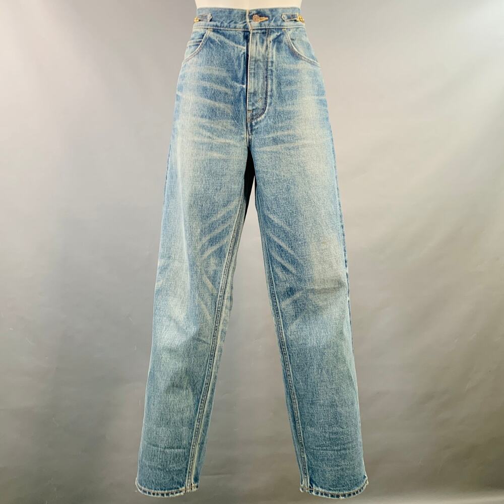 CELINE Size 29 Blue Denim Zip Fly Jeans